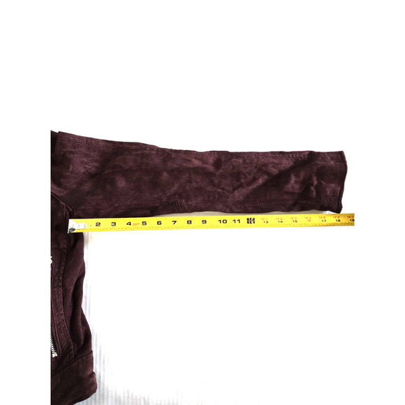 Blank NYC Genuine Leather Moto Jacket Size M Bordeaux Maroon EUC Clean - Picture 12 of 15